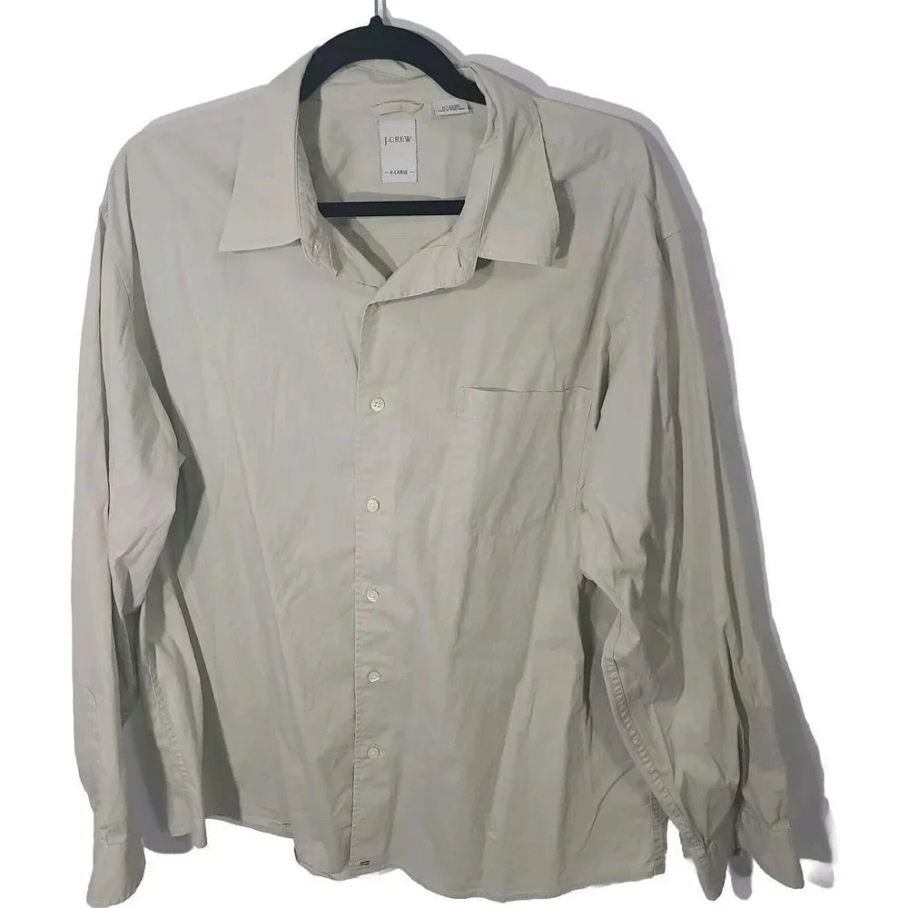 J.Crew Long Sleeve Dress Shirt XL (17-17.5) Gray Button Down Front Pocket Cotton